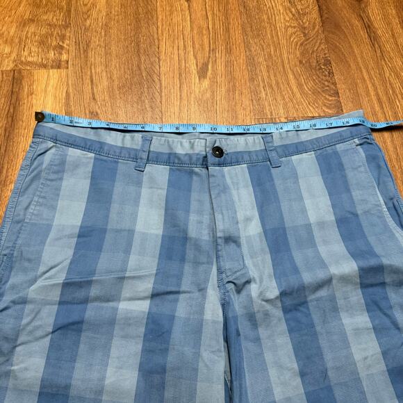 The North Face Mens Blue Checkered Plaid Explore Shorts Stretch Cotton Size 38 - Picture 10 of 11